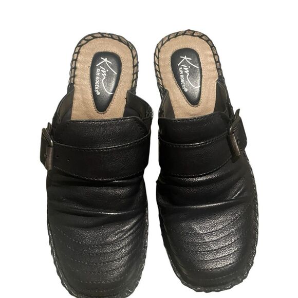 Kim Rogers  style Nikki size 6M Women's Black Leather Clogs new - Picture 1 of 3